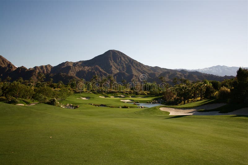 A scenic resort golf course in Palm Springs. A scenic resort golf course in Palm Springs