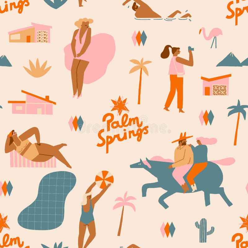 Retro Palm Springs Stock Illustrations – 155 Retro Palm Springs Stock ...