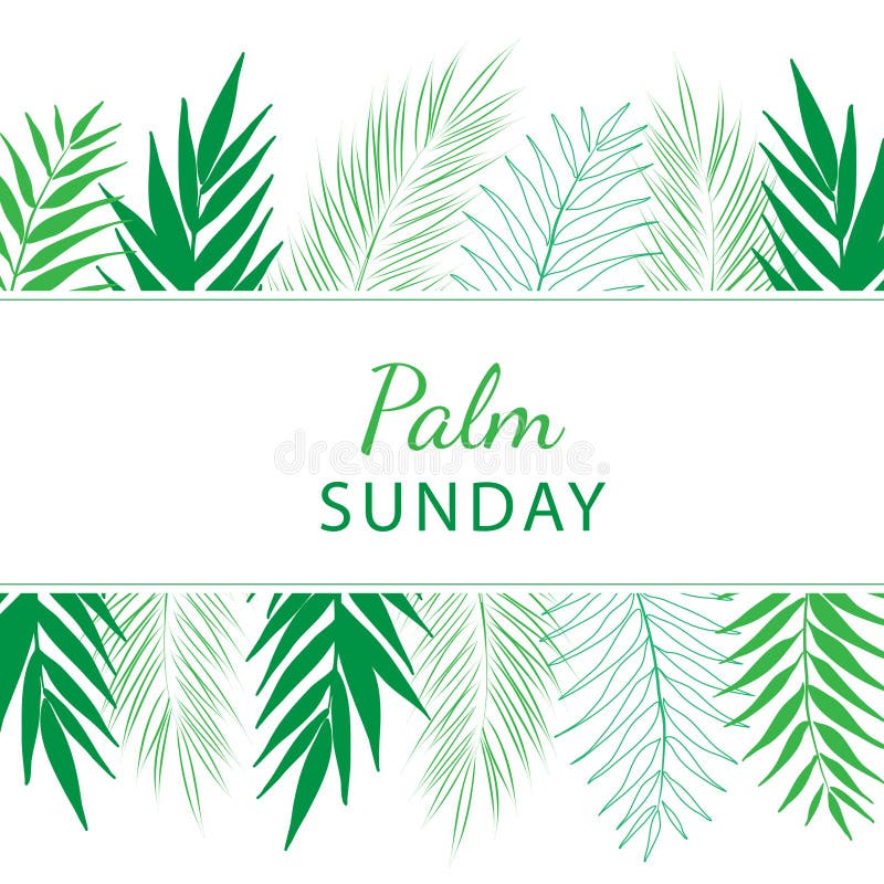 Palm Sunday - Greeting Banner Template for Christian Holiday, with Palm ...