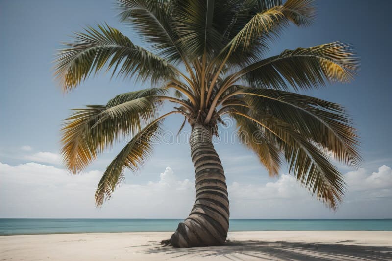 Palm Tree on the Beach. Summer Vacation Concept Stock Photo Image of