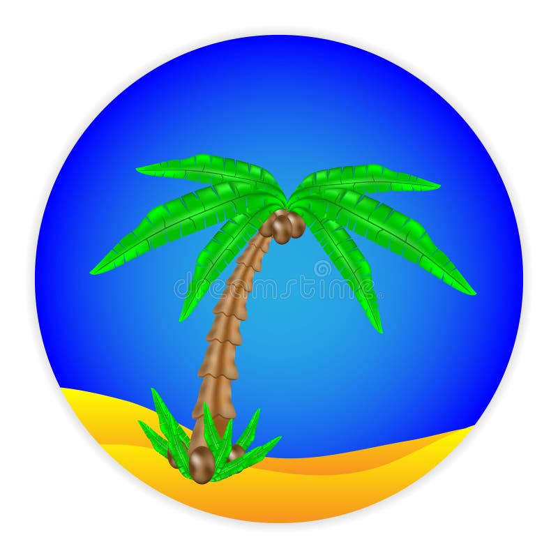 Palm tree button royalty free illustration
