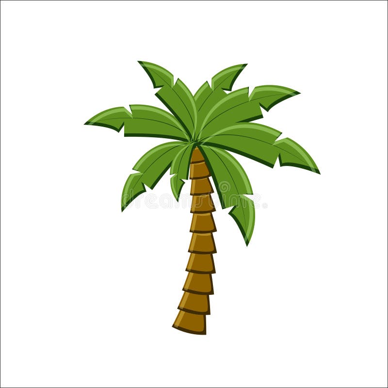 Palm tree icon isolated on white background.