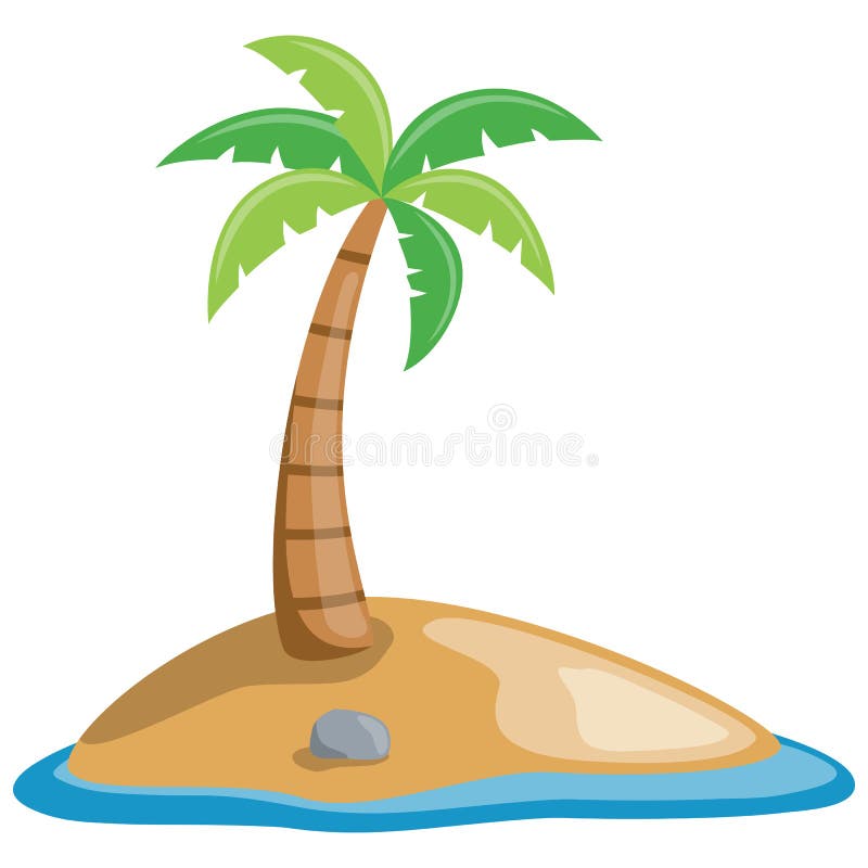 Palm Tree on a Little Island royalty free illustration