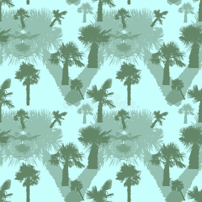 Palm Tree Seamless Pattern Vector Illustration Stock Vector ...