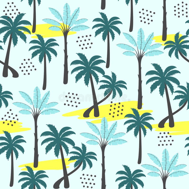 Palm Tree Seamless Pattern. Stock Vector - Illustration of natural ...