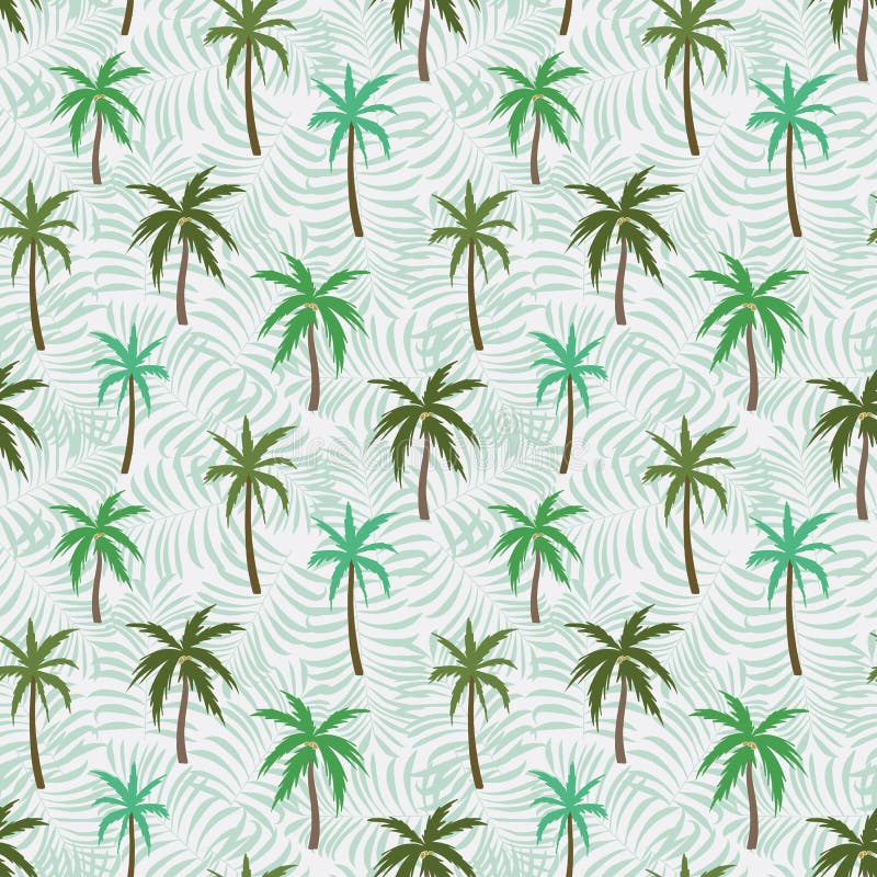 Palm Tree Seamless Vector Pattern Design Background Stock Vector ...