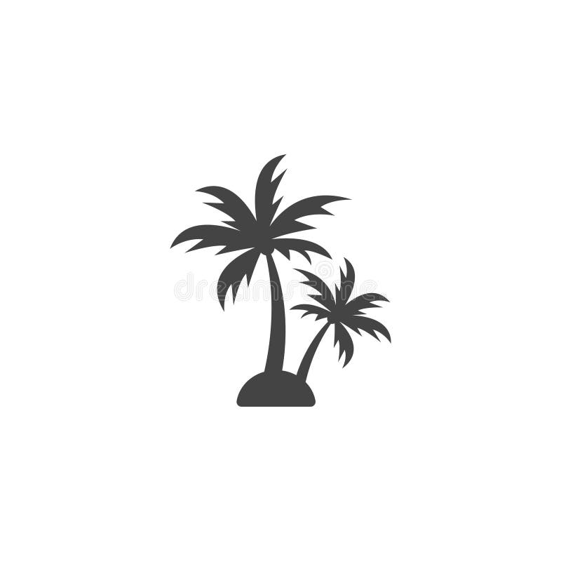 Palm Tree Silhouette Graphic Design Element Template Vector