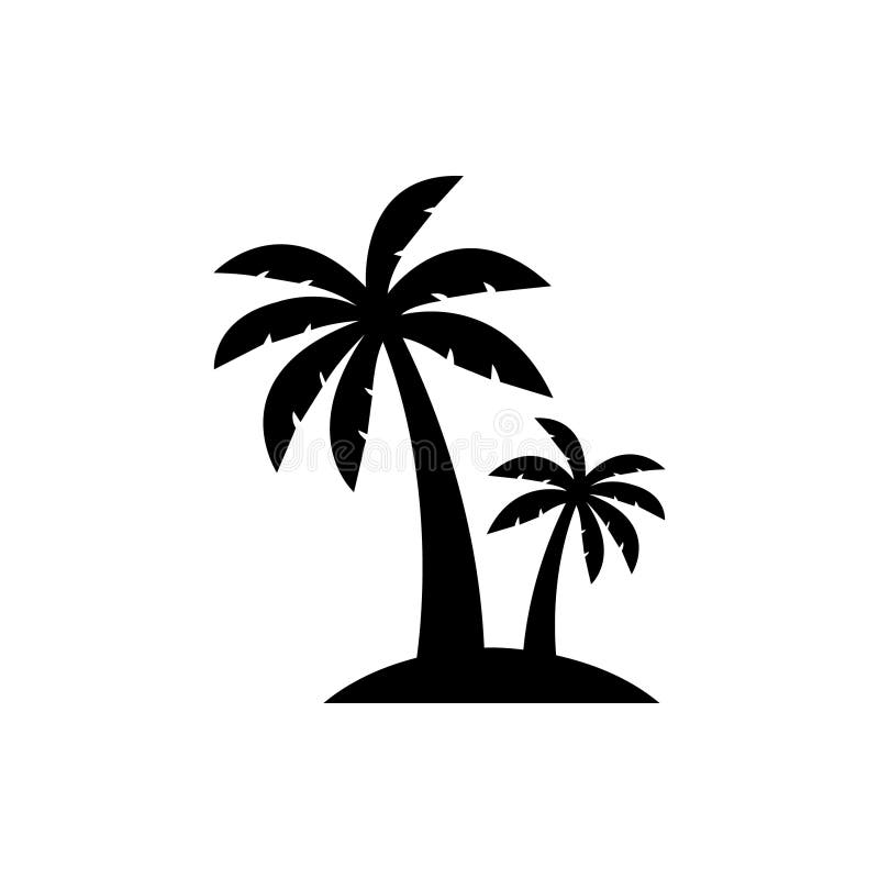 Palm tree silhouette icon vector