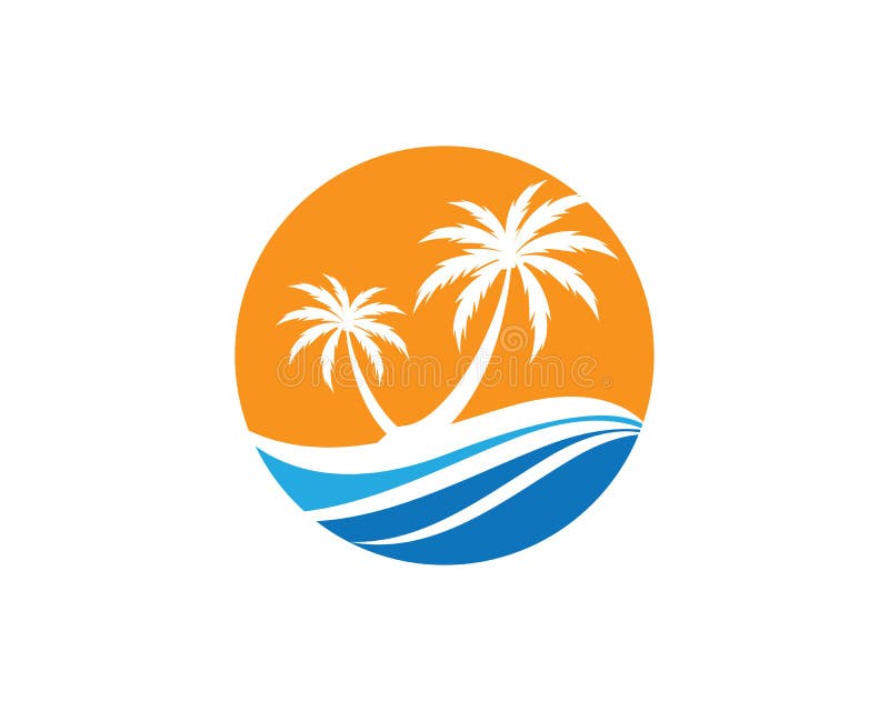 Palm tree summer logo template vector illustration