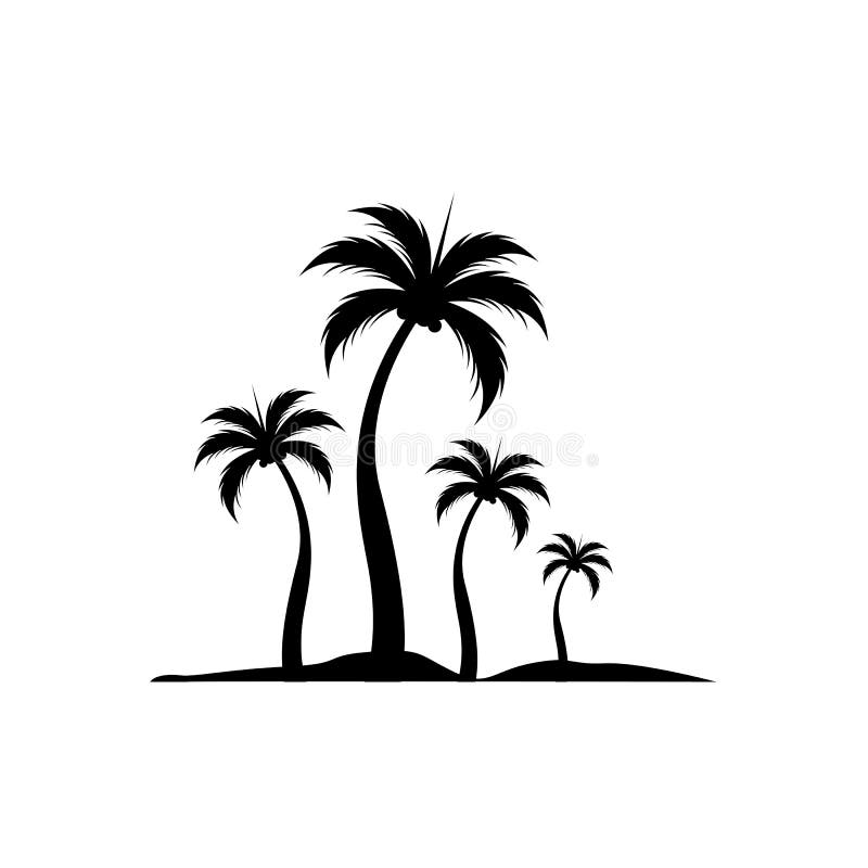 Palm Tree Summer Logo Template Stock Vector Illustration of black