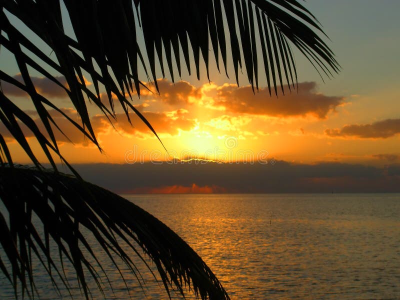 Atardecer través de buscando El gran cuerpo de Agua.