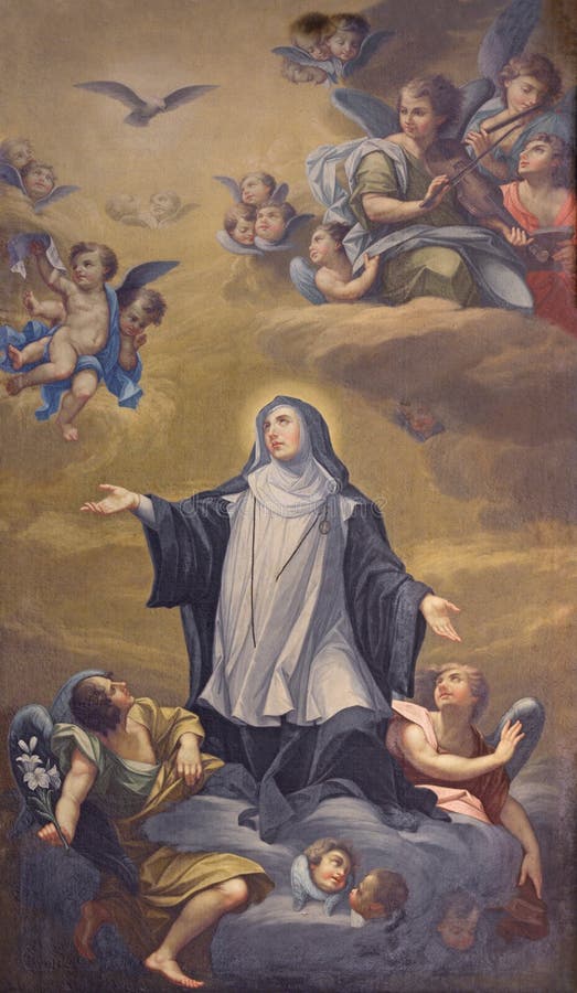 Palma de Mallorca - The painting of saint Catherine of Siena in the church Iglesia de Santa Maria