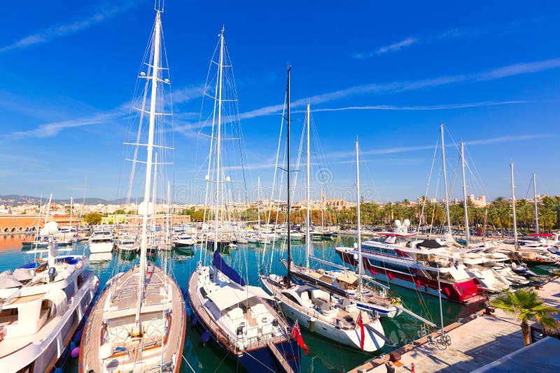 Palma de Mallorca port marina in Majorca Balearic stock images Palma de Mallorca port marina in Majorca Balearic stock images