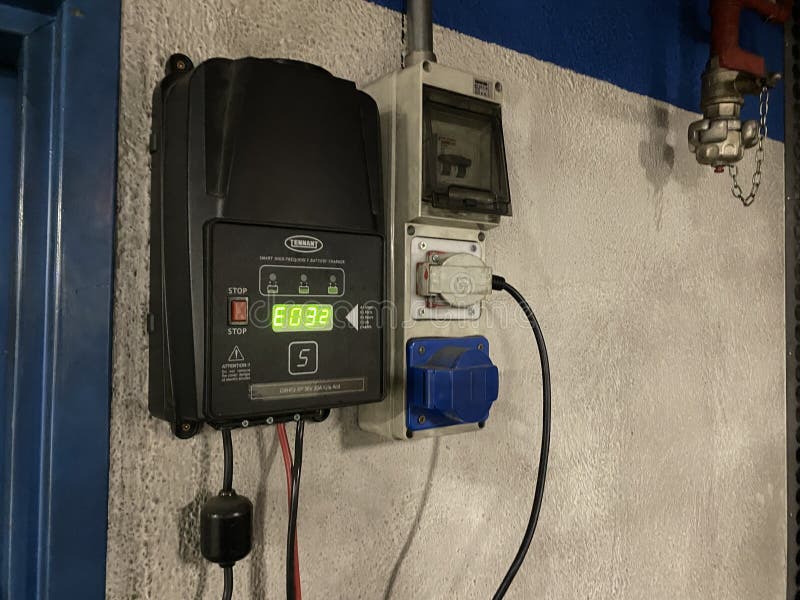 Palma De Mallorca, Spain - August 25, 2025: Digital control panel and electric meter mounted on wall in industrial setting stock photos