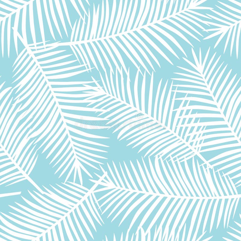 Palmettes blanches sur un Se tropical exotique d'Hawaï de fond bleu illustration stock