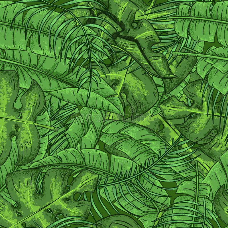 Palmettes tropicales et modèle floral sans couture de feuilles exotiques illustration stock Palmettes tropicales et modèle floral sans couture de feuilles exotiques illustration stock