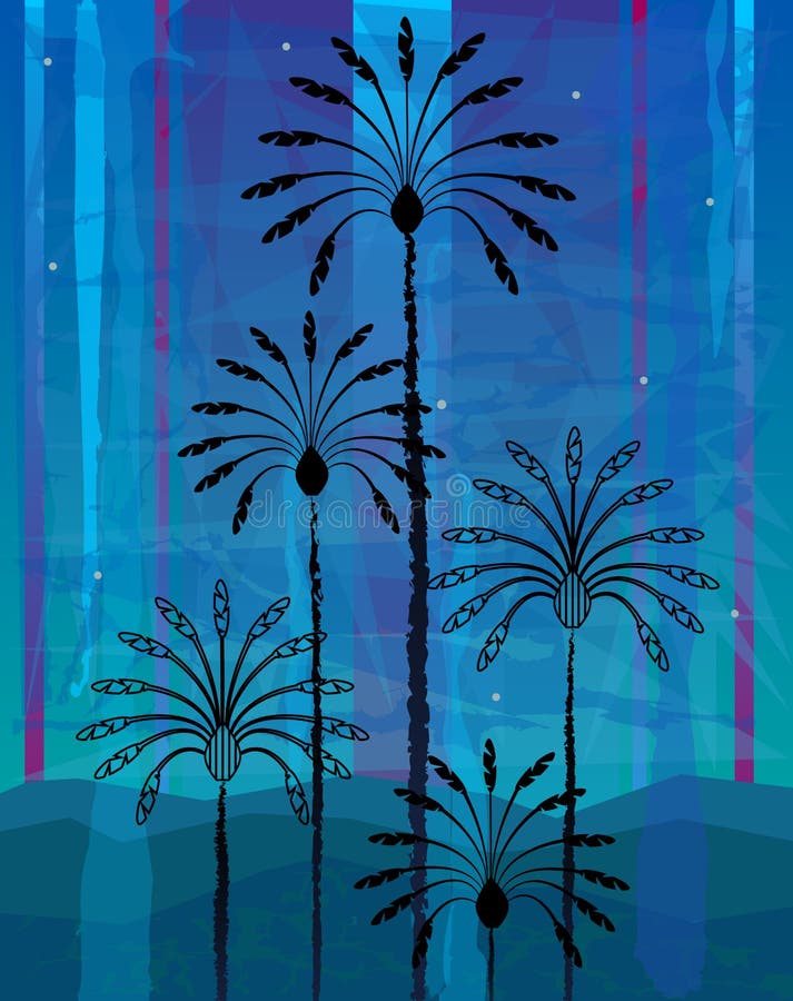 Palmiers de désert illustration stock Palmiers de désert illustration stock