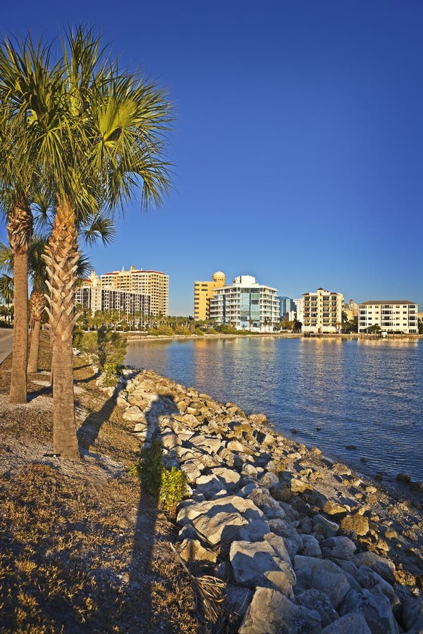 Palms & Waterfront Property, Gulf Coast Stock Photo Image of luxury