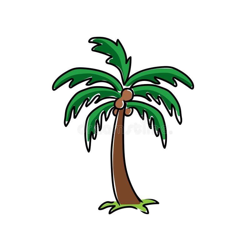 Palm Tree Silhouette Vector.Palm Tree Dillustration Stock Vector ...