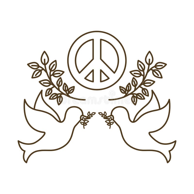Palomas con el icono aislado símbolo de la paz y del amor libre illustration Palomas con el icono aislado símbolo de la paz y del amor libre illustration