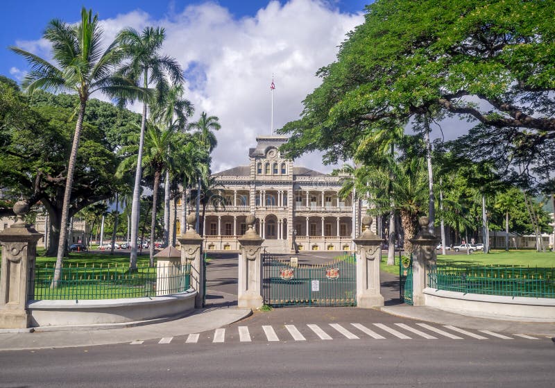 Palácio de Iolani em Honolulu Havaí foto de stock Palácio de Iolani em Honolulu Havaí foto de stock