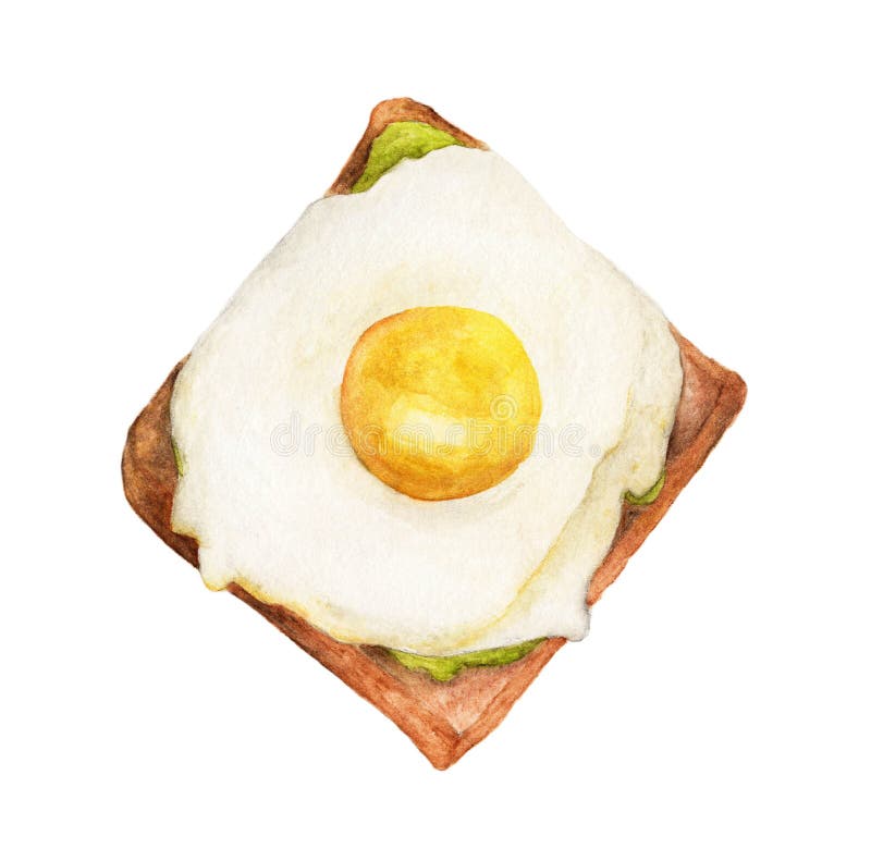Pan de Brown de la tostada del desayuno y huevo frito stock de ilustración Pan de Brown de la tostada del desayuno y huevo frito stock de ilustración