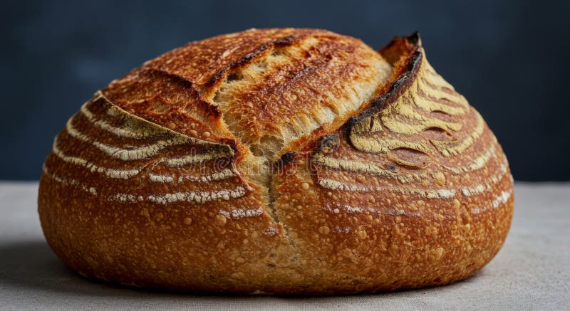 Pan de pan de sourdough artesanal sobre fondo neutral ilustración del vector