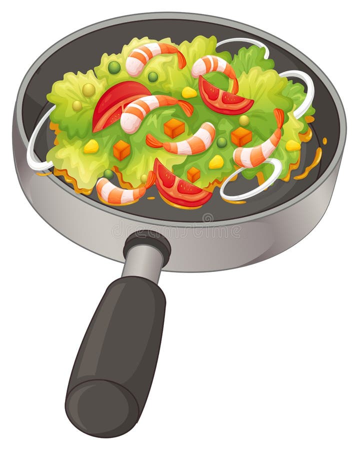 A pan with a food stock vector. Illustration of clipart 43387690