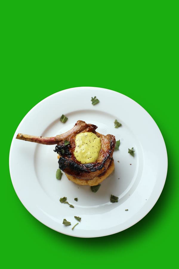 Pan fried or barbecue pork with clipping path