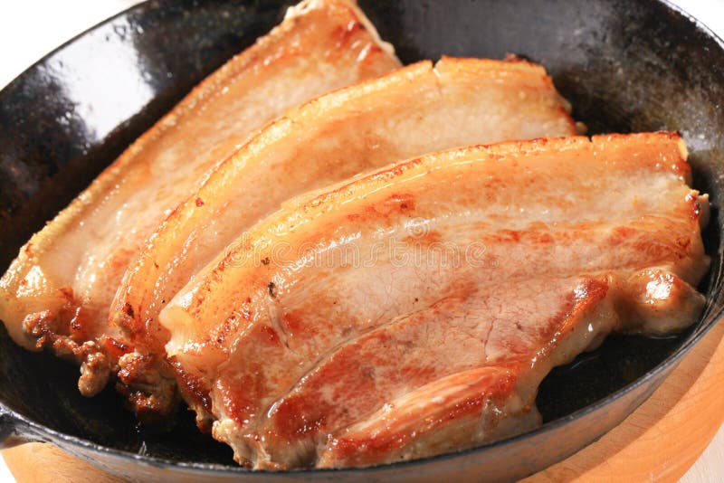 Pan fried pork belly stock photo. Image of sauce, appetizer 25854878