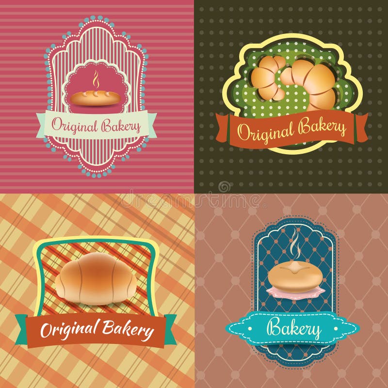 Panadería Logo Vintage Retro Labels libre illustration Panadería Logo Vintage Retro Labels libre illustration