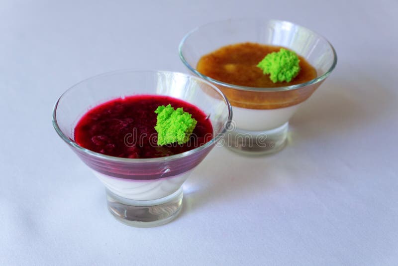 Panakota with berries. apricot in the juice royalty free stock images Panakota with berries. apricot in the juice royalty free stock images