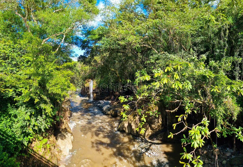Panama Boquete Caldera Wasserfall stockbild