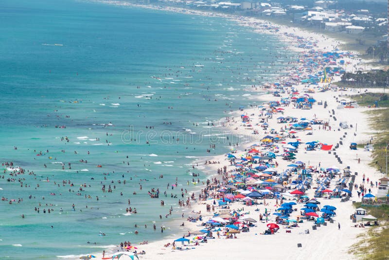 Panama City Beach Florida Skyline Beachfront Crowd July 2020