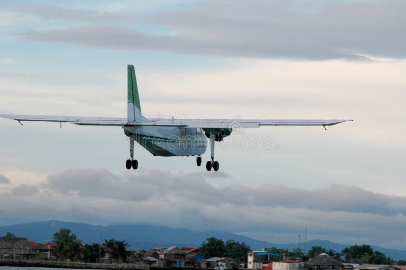 Panama propeller plane over san blas islands