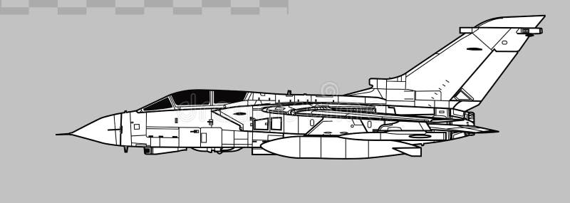 Panavia tornado gr4. σχεδίαση ποδηλατοειδούς. διανυσματική απεικόνιση