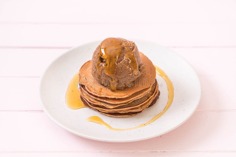 Pancake with Chocolate Icecream Stock Photo Image of homemade