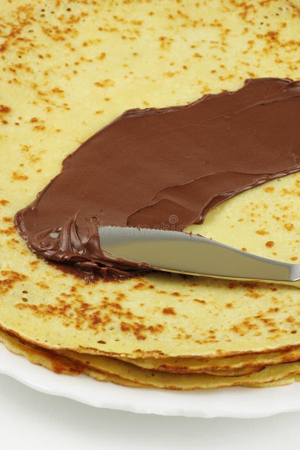 Pancake with Chocolate Spread Stock Image Image of sweet, dressing