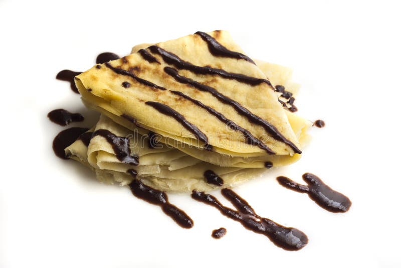 Pancake with chocolate royalty free stock image