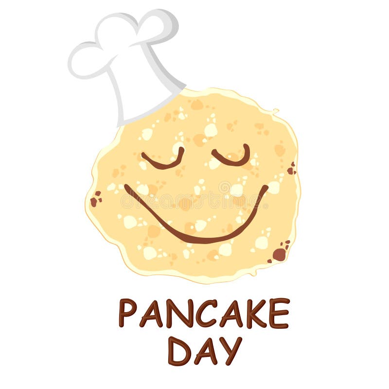 Pancake day cartoon card stock vector. Illustration of smiling 108637333