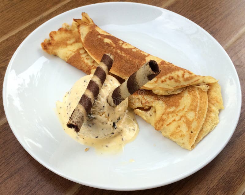 Pancake Ice Cream Wafer Rolls Stock Photos Free & RoyaltyFree Stock