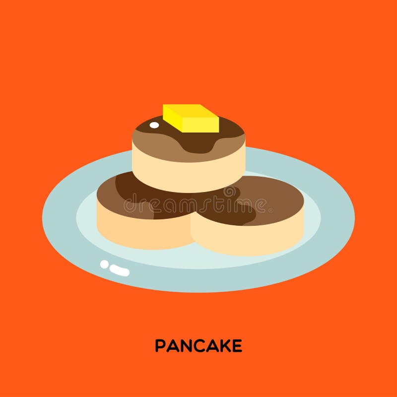 PANCAKE LANUGINOSO SERVITO CON BURRO CON IL RETRO PIATTO BLU illustrazione vettoriale PANCAKE LANUGINOSO SERVITO CON BURRO CON IL RETRO PIATTO BLU illustrazione vettoriale