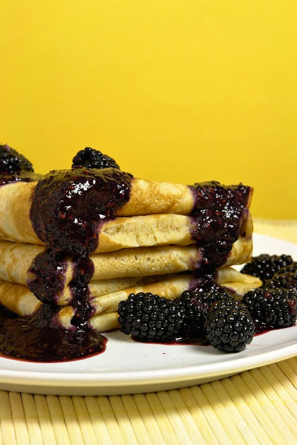 Pancake tower stock photo. Image of cake, berry, traditional 1018356