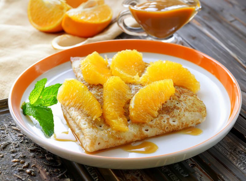 Pancakes for breakfast stock image