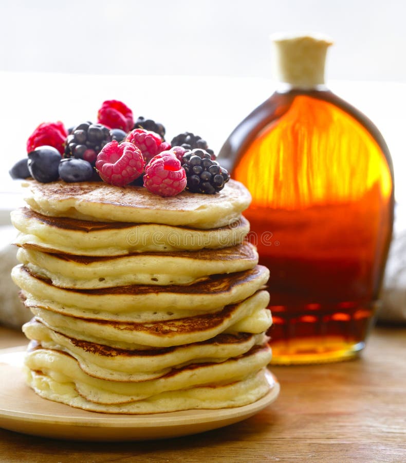 Pancakes for breakfast royalty free stock photography