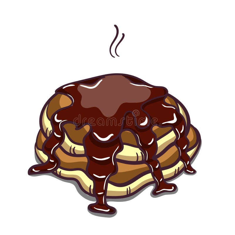 Pancakes with Chocolate on White Stock Vector Illustration of bakery