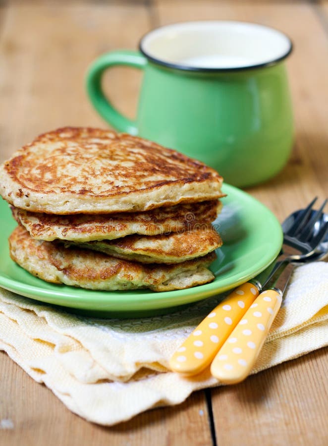 Pancakes and milk stock photo. Image of meal, table, dessert 18637376