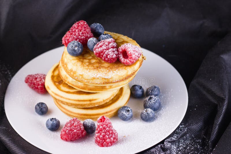 Pancakes with forest fruit stock image Pancakes with forest fruit stock image