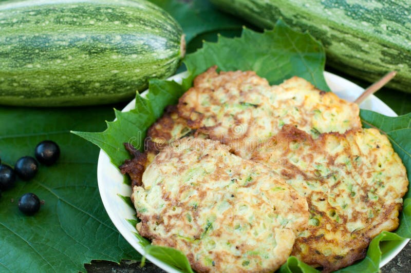 Pancakes with fresh zucchini