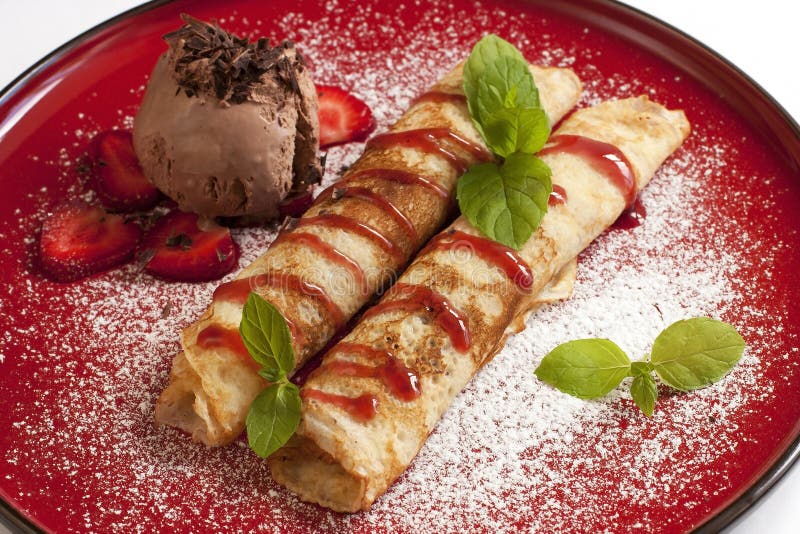 Pancakes with ice-cream